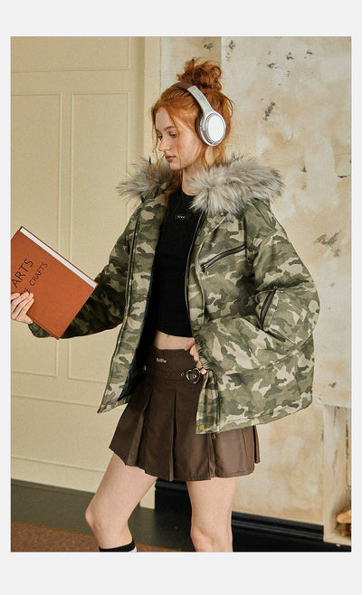 Tom Camo Fur Hood Puffer Jacket-korean-fashion-Jacket-Tom's Closet-OH Garments