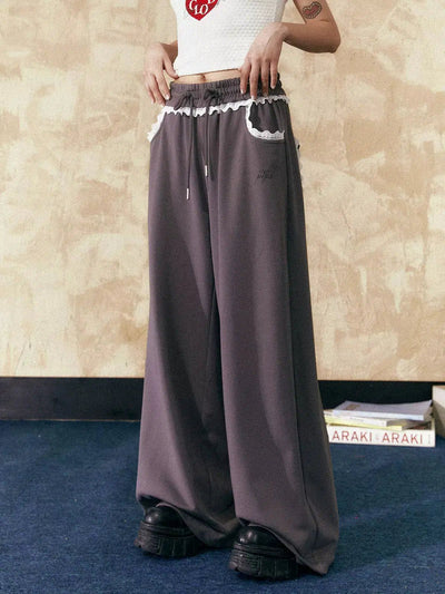 Tom Casual Lace Detail Pants-korean-fashion-Pants-Tom's Closet-OH Garments