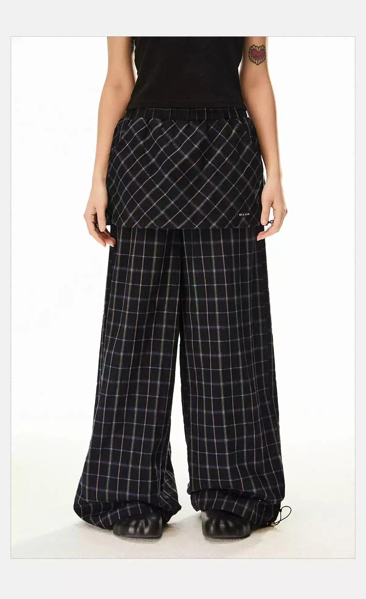 Tom Casual Plaid Skirt Pants-korean-fashion-Pants-Tom's Closet-OH Garments