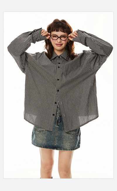 Tom Casual Thin Plaid Lapel Shirt-korean-fashion-Shirt-Tom's Closet-OH Garments