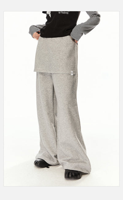 Tom Casual Two-Piece Wide Leg Sweatpants-korean-fashion-Pants-Tom's Closet-OH Garments