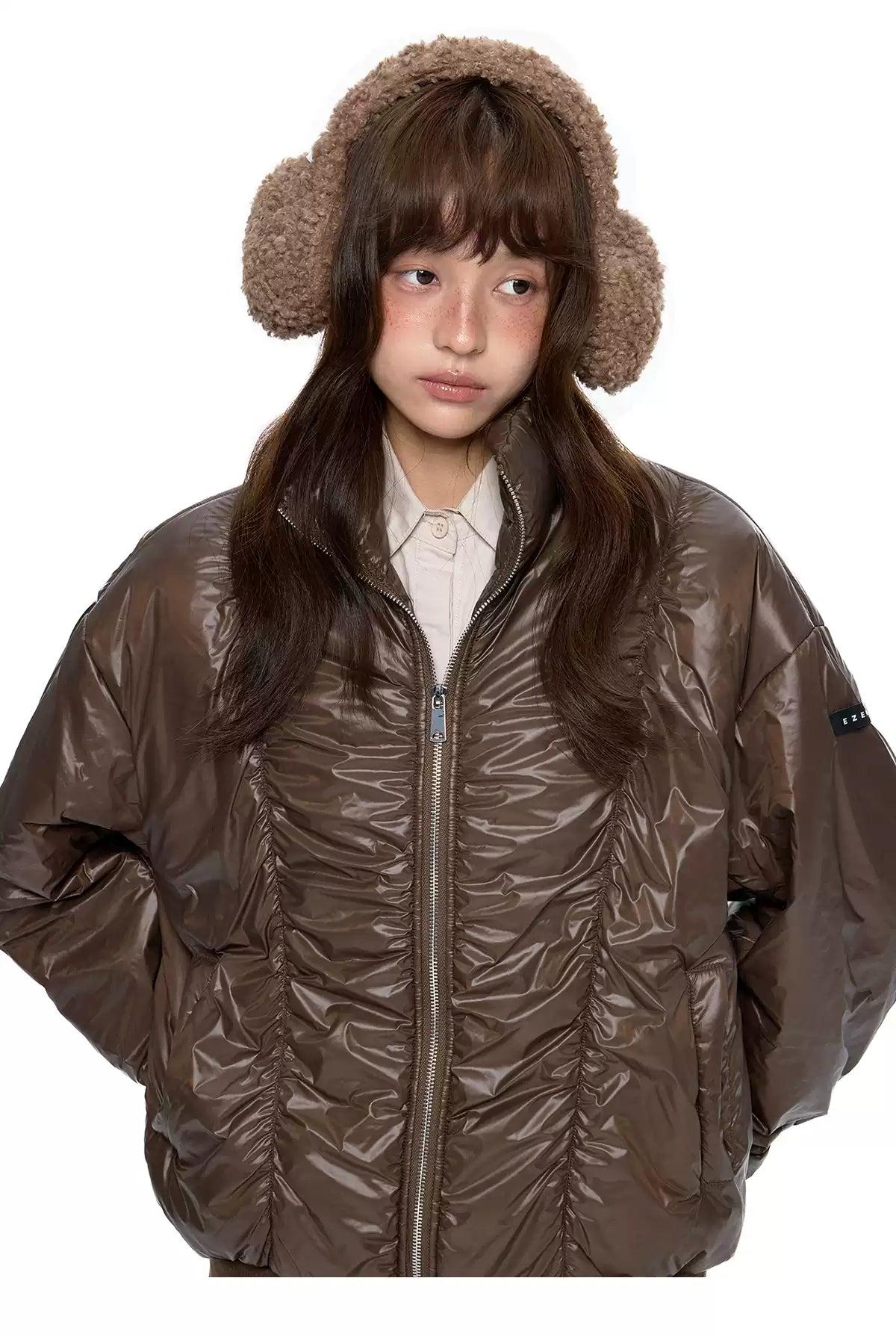 Tom Cinched Lines Puffer Jacket-korean-fashion-Jacket-Tom's Closet-OH Garments