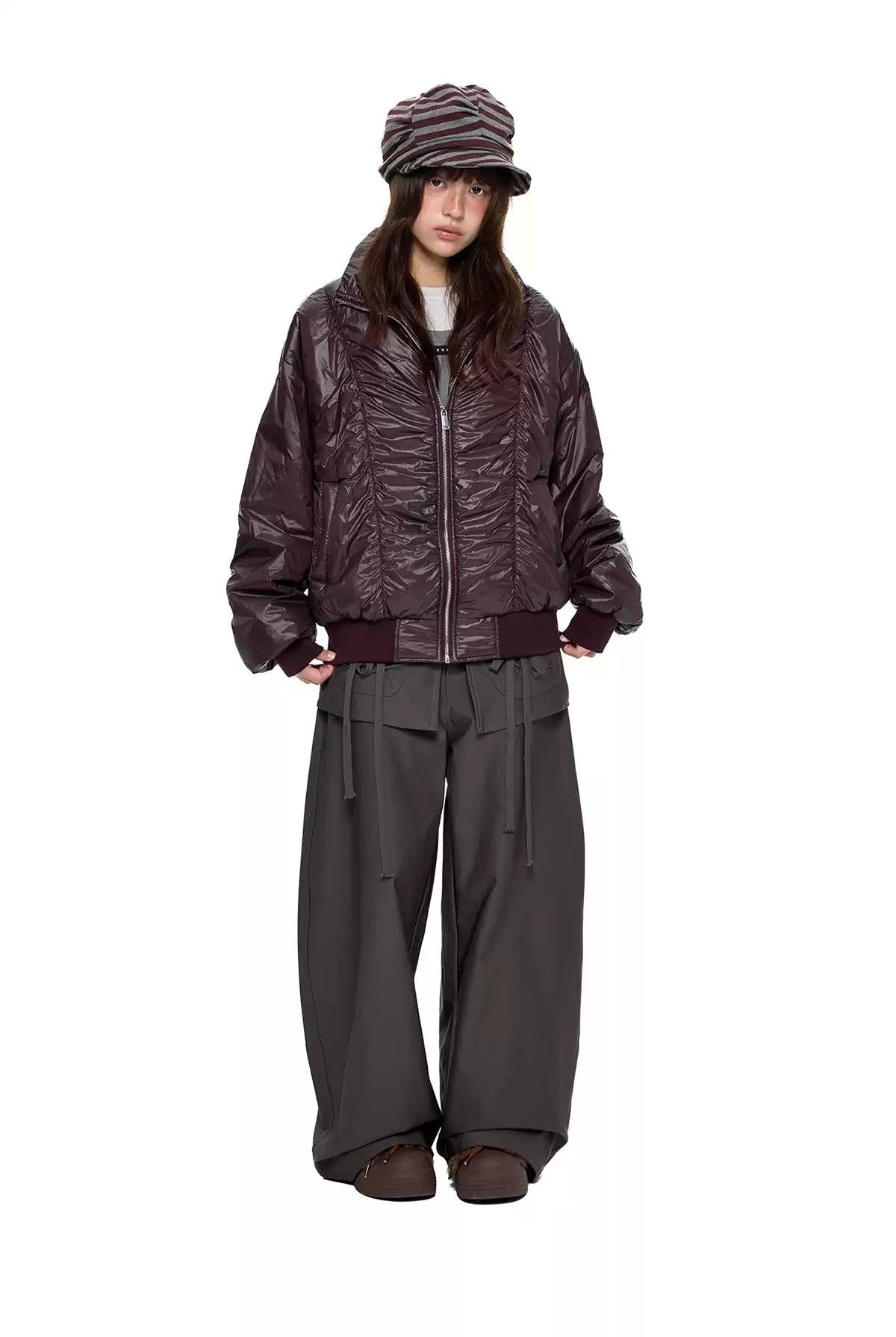 Tom Cinched Lines Puffer Jacket-korean-fashion-Jacket-Tom's Closet-OH Garments