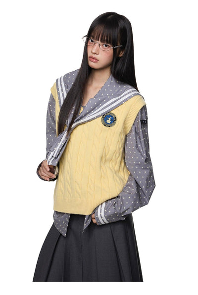 Tom Classic Cable Knit Vest-korean-fashion-Vest-Tom's Closet-OH Garments