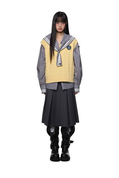 Tom Classic Cable Knit Vest-korean-fashion-Vest-Tom's Closet-OH Garments