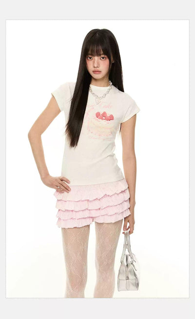 Tom Classic Cake Graphic T-Shirt-korean-fashion-T-Shirt-Tom's Closet-OH Garments