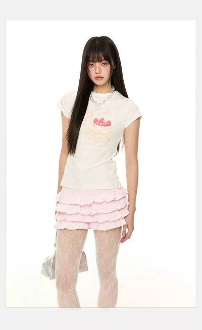 Tom Classic Cake Graphic T-Shirt-korean-fashion-T-Shirt-Tom's Closet-OH Garments