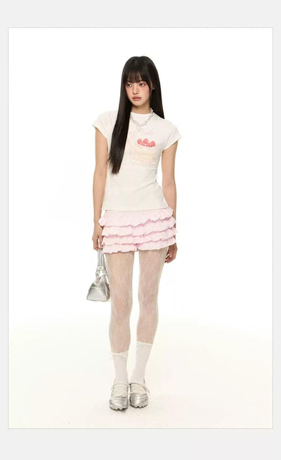 Tom Classic Cake Graphic T-Shirt-korean-fashion-T-Shirt-Tom's Closet-OH Garments