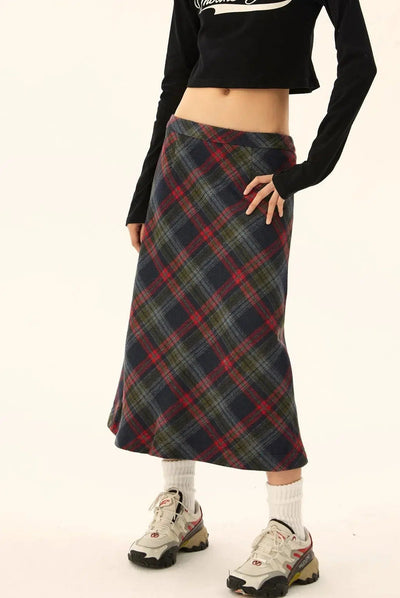 Tom Classic Plaid Back Zip Skirt-korean-fashion-Skirt-Tom's Closet-OH Garments