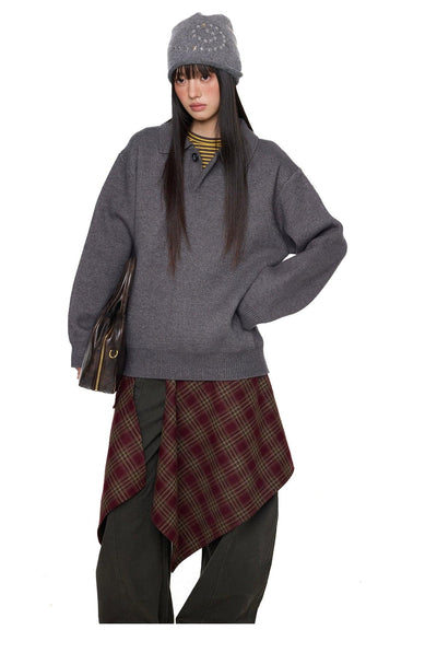 Tom Clean Fit Polo Collar Sweater-korean-fashion-Sweater-Tom's Closet-OH Garments