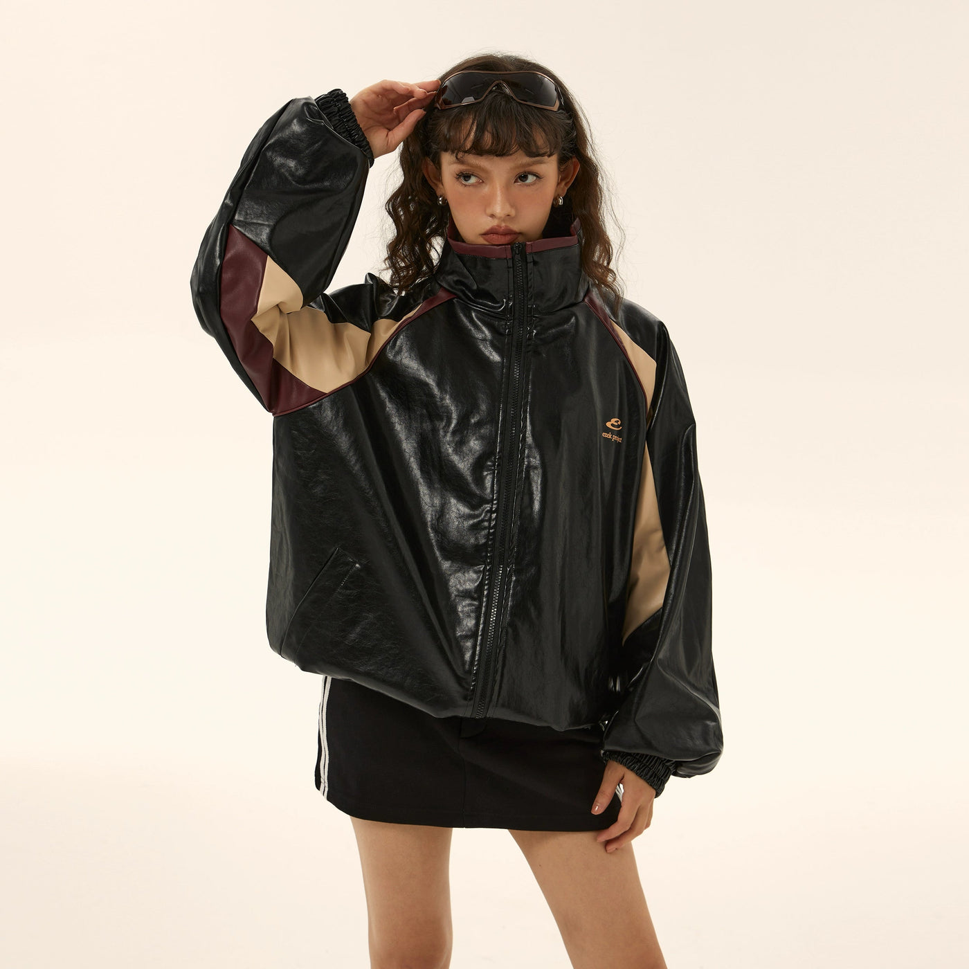Tom Color Block Moto PU Leather Jacket-korean-fashion-Jacket-Tom's Closet-OH Garments