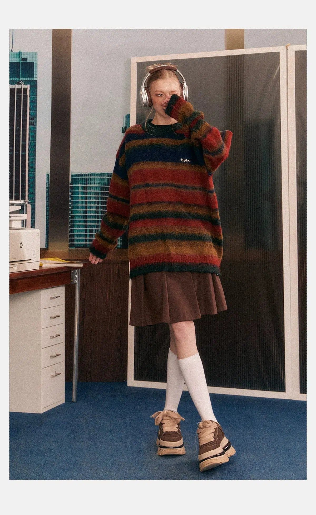 Tom Color Striped Line Comfty Sweater-korean-fashion-Sweater-Tom's Closet-OH Garments