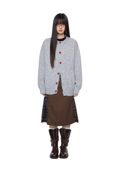 Tom Contrast Buttoned Loose Knit Cardigan-korean-fashion-Cardigan-Tom's Closet-OH Garments