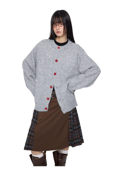 Tom Contrast Buttoned Loose Knit Cardigan-korean-fashion-Cardigan-Tom's Closet-OH Garments
