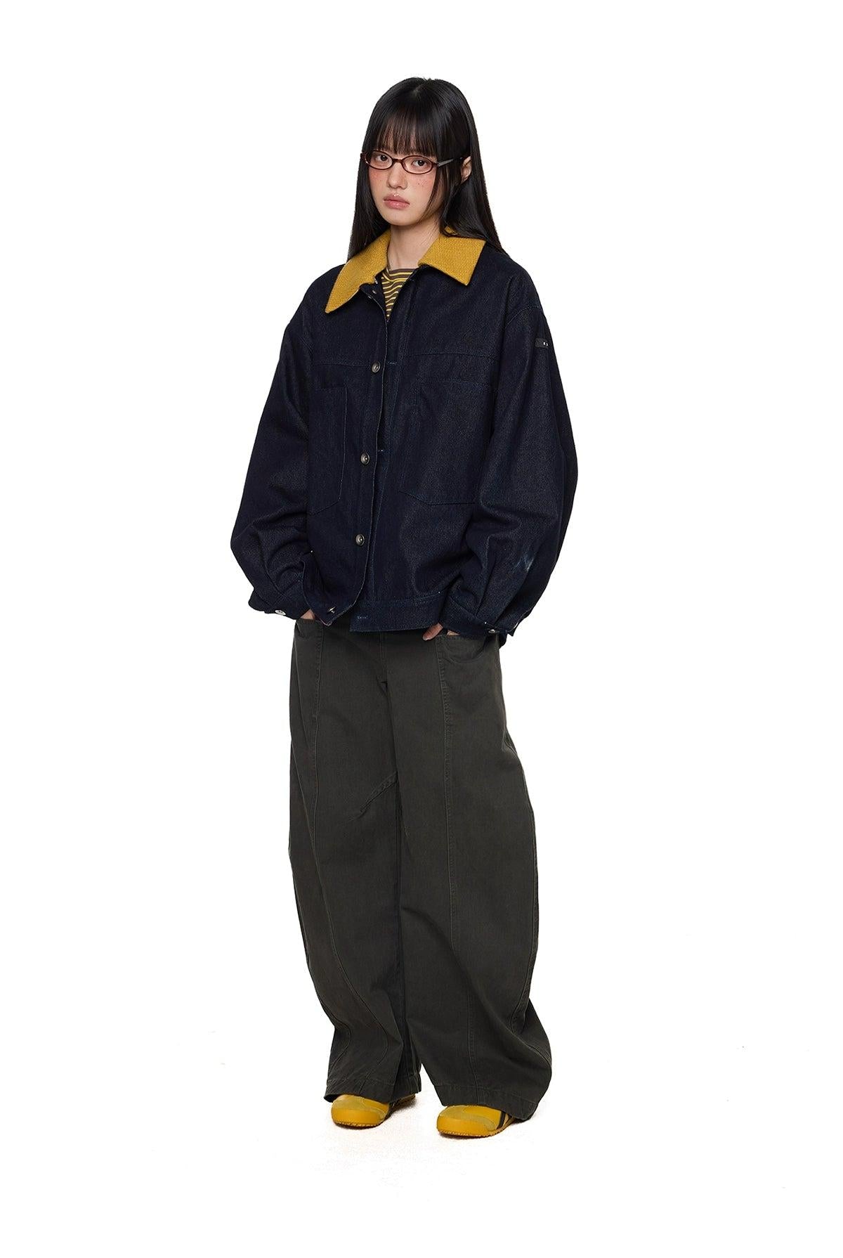 Tom Contrast Collar Denim Jacket-korean-fashion-Jacket-Tom's Closet-OH Garments