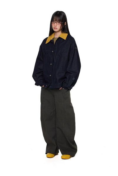 Tom Contrast Collar Denim Jacket-korean-fashion-Jacket-Tom's Closet-OH Garments