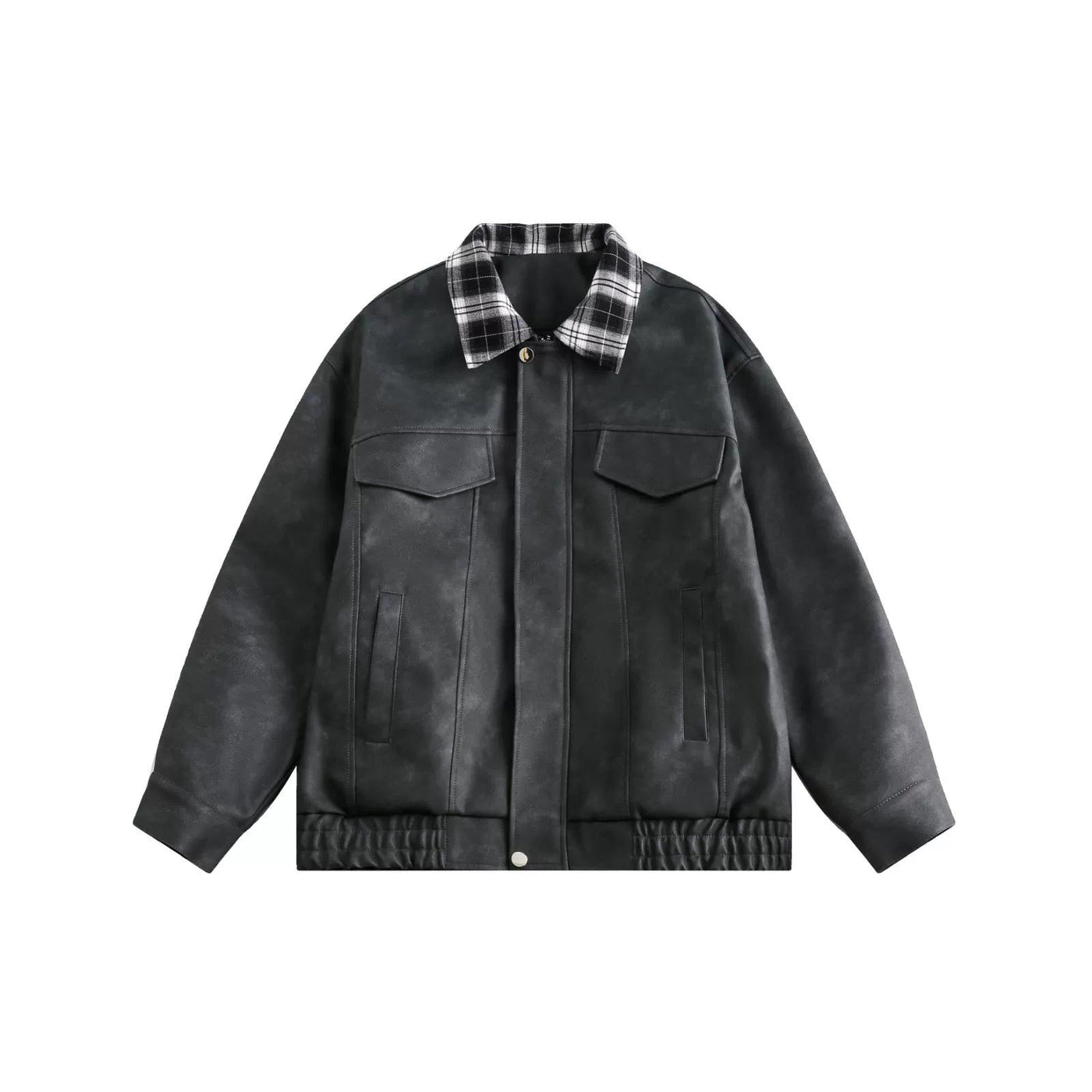 Tom Contrast Color PU Leather Jacket-korean-fashion-Jacket-Tom's Closet-OH Garments