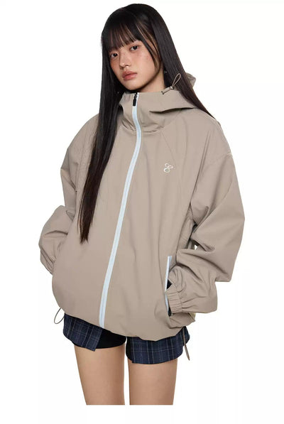 Tom Contrast Zipped Windbreaker Jacket-korean-fashion-Jacket-Tom's Closet-OH Garments