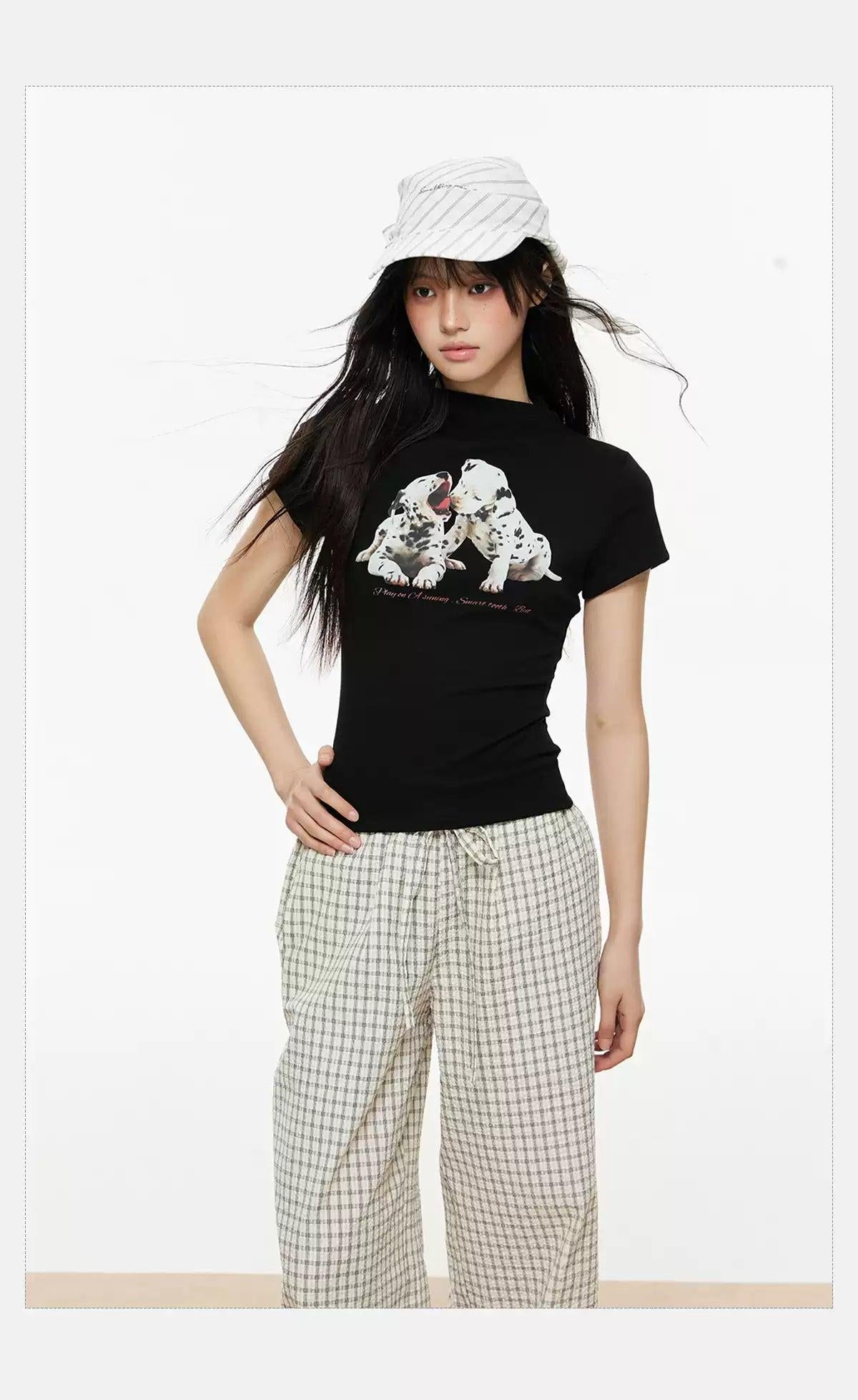 Tom Dalmatian Dog Graphic T-Shirt-korean-fashion-T-Shirt-Tom's Closet-OH Garments