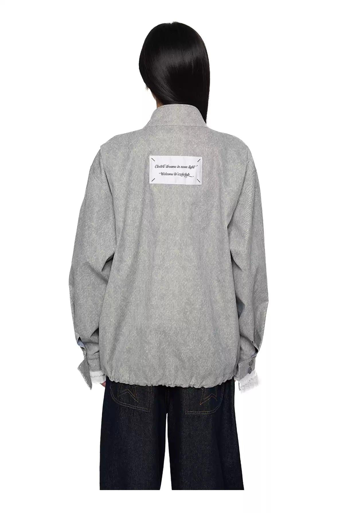 Tom Drawstring Pleats Lace Zipped Jacket-korean-fashion-Jacket-Tom's Closet-OH Garments