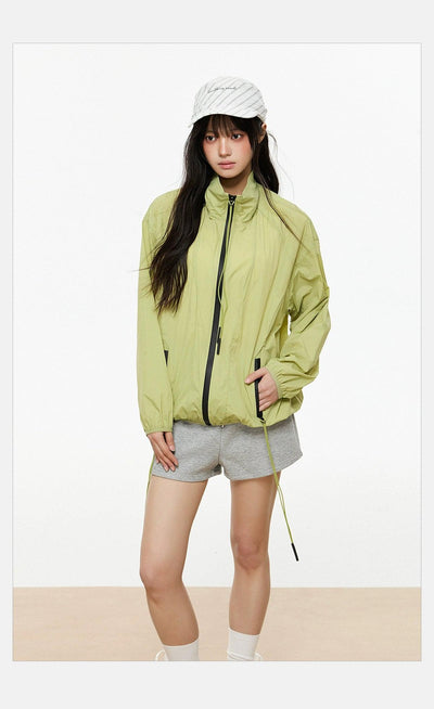 Tom Drawstring Pocket Zipped Windbreaker Jacket-korean-fashion-Jacket-Tom's Closet-OH Garments