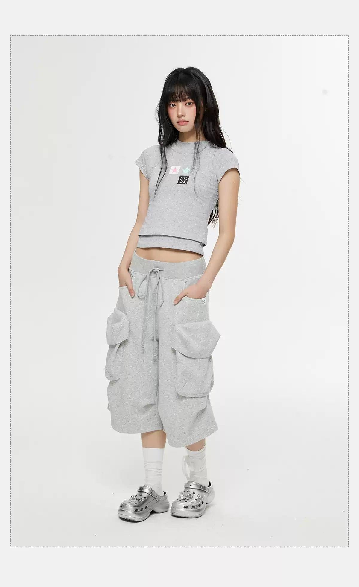 Tom Drawstring Waist Sports Cargo Shorts-korean-fashion-Shorts-Tom's Closet-OH Garments