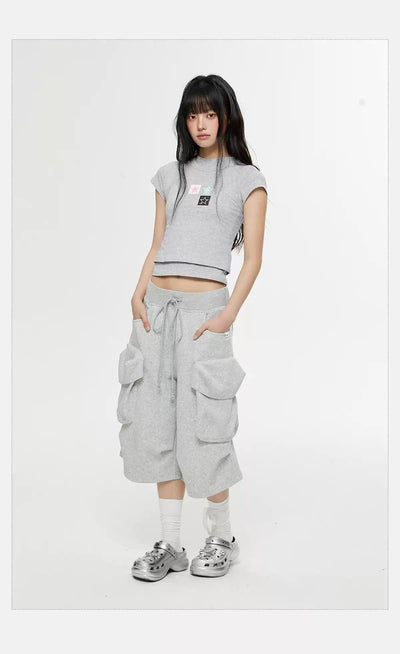 Tom Drawstring Waist Sports Cargo Shorts-korean-fashion-Shorts-Tom's Closet-OH Garments
