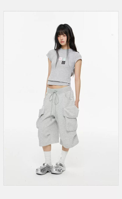 Tom Drawstring Waist Sports Cargo Shorts-korean-fashion-Shorts-Tom's Closet-OH Garments