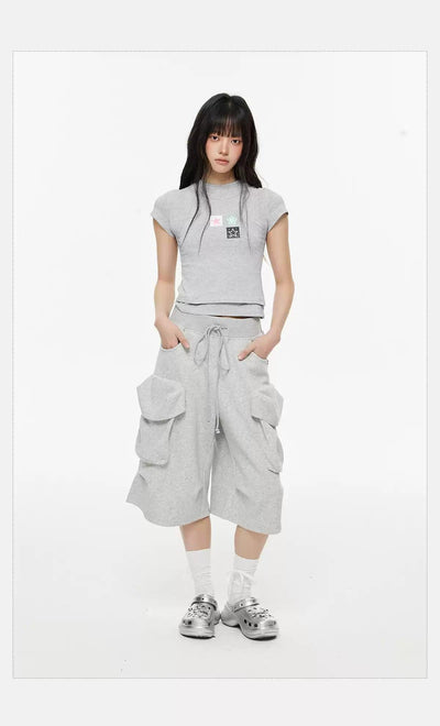 Tom Drawstring Waist Sports Cargo Shorts-korean-fashion-Shorts-Tom's Closet-OH Garments
