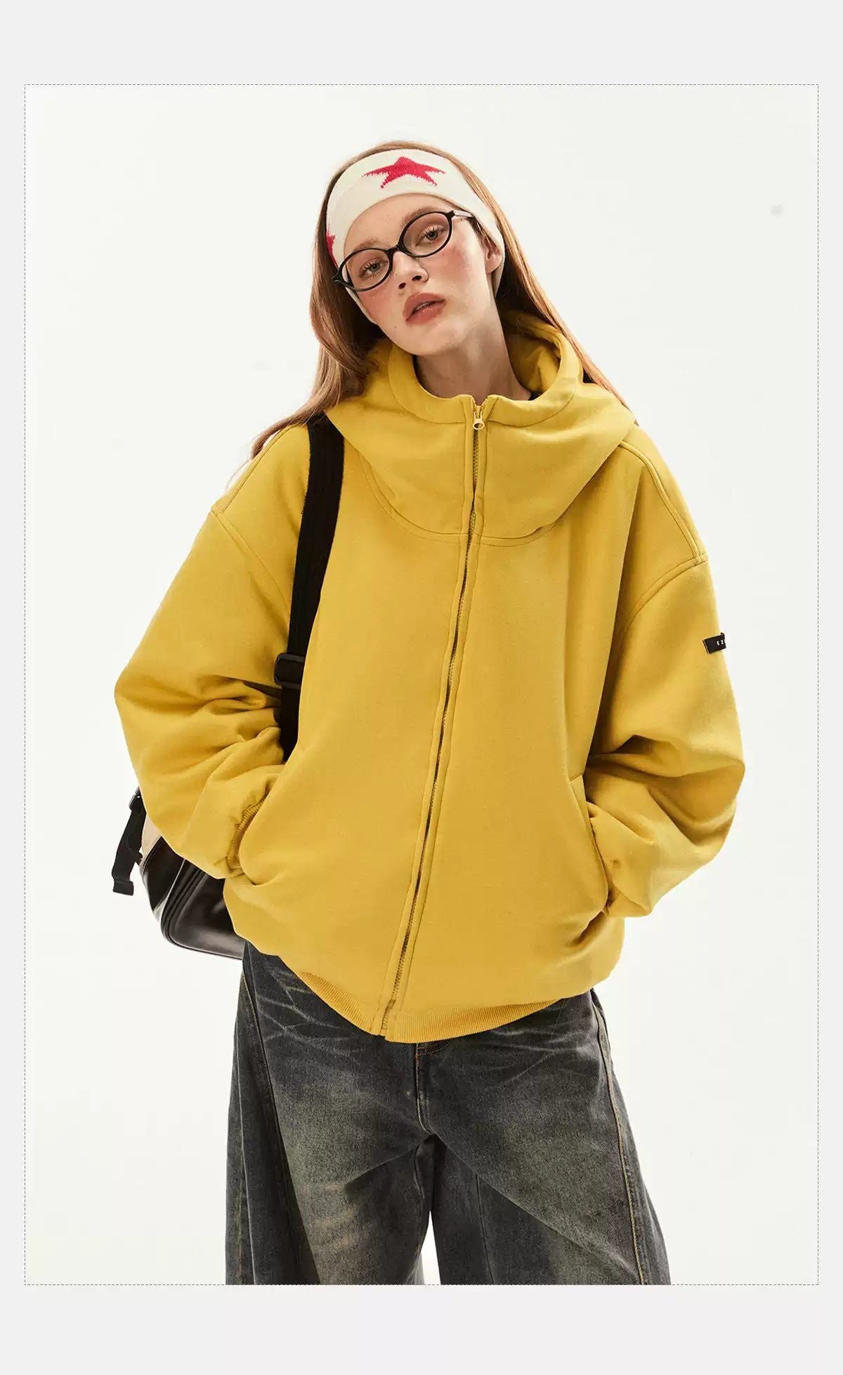 Tom Drop Shoulder Oversized Zipped Hoodie-korean-fashion-Hoodie-Tom's Closet-OH Garments