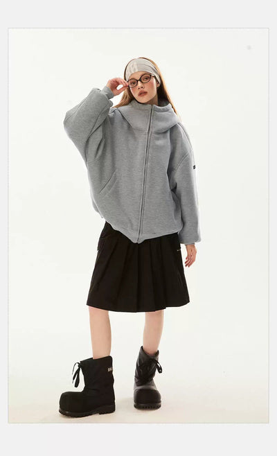 Tom Drop Shoulder Oversized Zipped Hoodie-korean-fashion-Hoodie-Tom's Closet-OH Garments