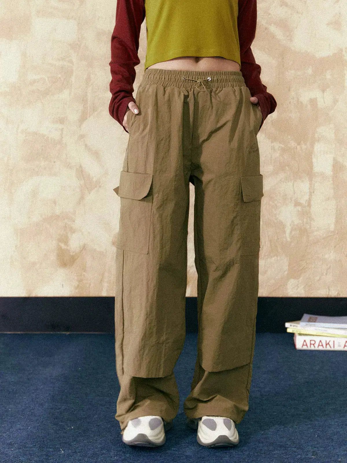 Tom Elastic Big Pocket Cargo Pants-korean-fashion-Pants-Tom's Closet-OH Garments