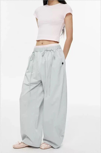 Tom Elastic Waist Tie Detail Track Pants-korean-fashion-Pants-Tom's Closet-OH Garments