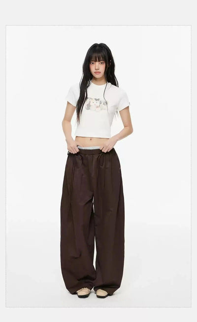 Tom Elastic Waist Tie Detail Track Pants-korean-fashion-Pants-Tom's Closet-OH Garments