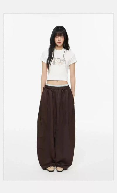 Tom Elastic Waist Tie Detail Track Pants-korean-fashion-Pants-Tom's Closet-OH Garments