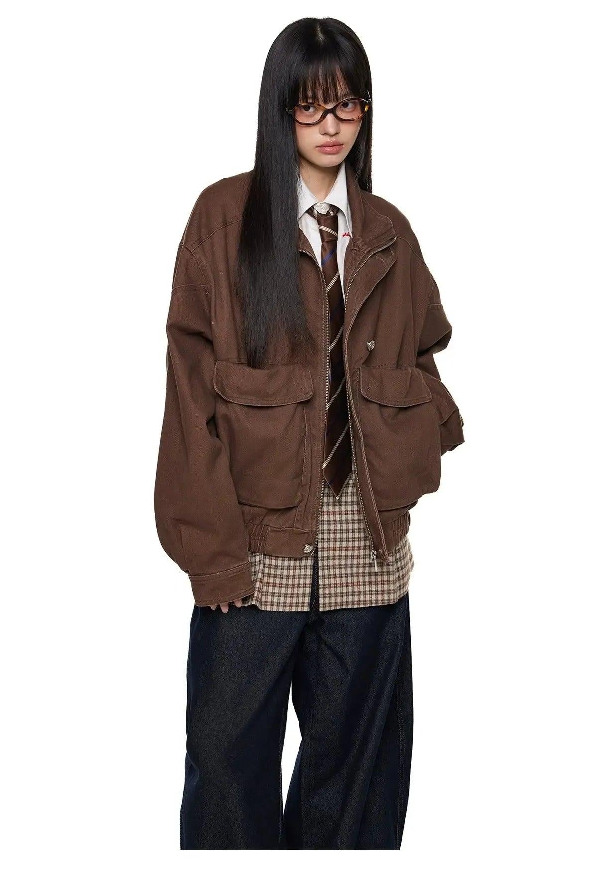Tom Embossed Pocket Cargo Style Jacket-korean-fashion-Jacket-Tom's Closet-OH Garments