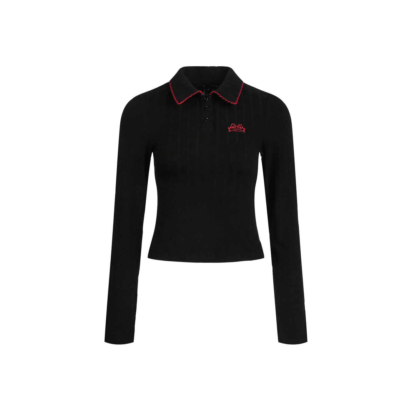 Tom Embroidered Pattern Knit Polo-korean-fashion-Polo-Tom's Closet-OH Garments