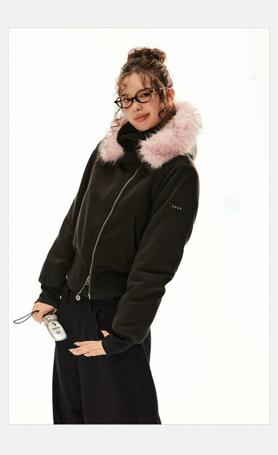 Tom Faux Fur Detail Comfty Hoodie-korean-fashion-Hoodie-Tom's Closet-OH Garments