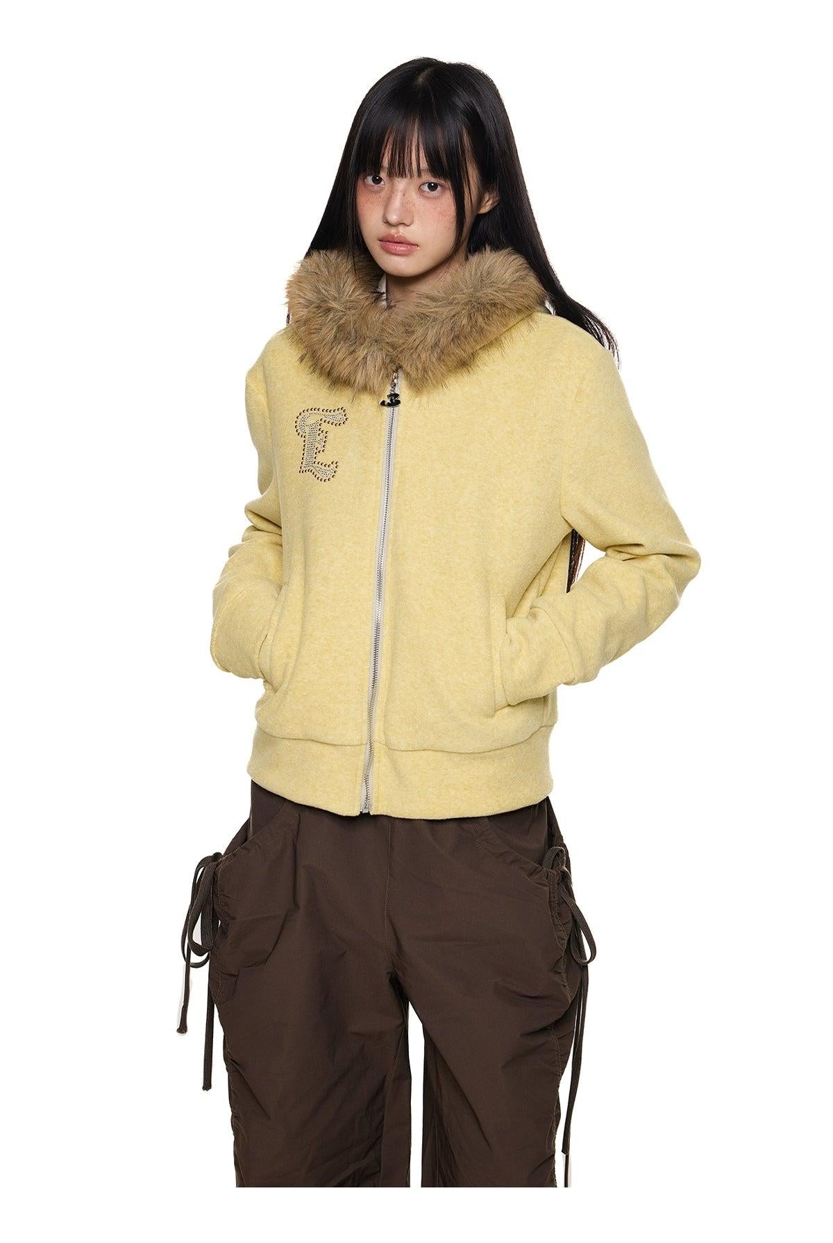 Tom Faux Fur Line Jacket-korean-fashion-Jacket-Tom's Closet-OH Garments