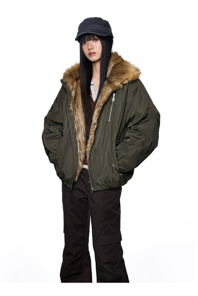 Tom Faux Fur Lining Bomber Jacket-korean-fashion-Jacket-Tom's Closet-OH Garments