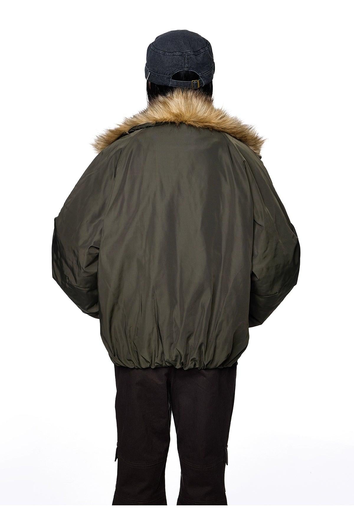 Tom Faux Fur Lining Bomber Jacket-korean-fashion-Jacket-Tom's Closet-OH Garments
