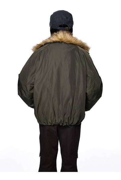 Tom Faux Fur Lining Bomber Jacket-korean-fashion-Jacket-Tom's Closet-OH Garments