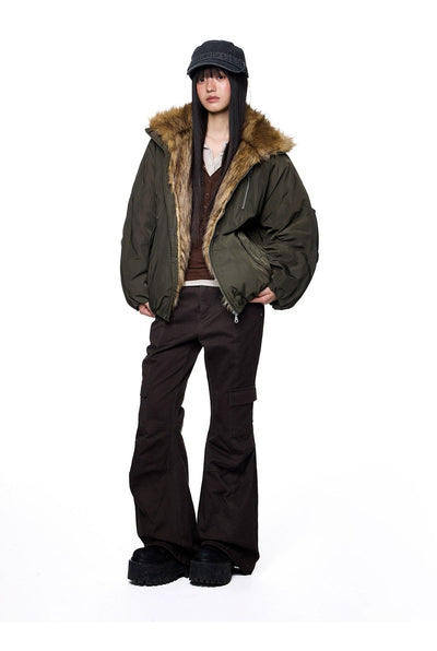 Tom Faux Fur Lining Bomber Jacket-korean-fashion-Jacket-Tom's Closet-OH Garments
