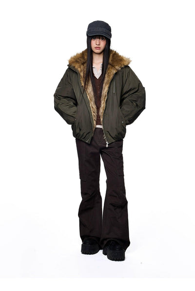 Tom Faux Fur Lining Bomber Jacket-korean-fashion-Jacket-Tom's Closet-OH Garments