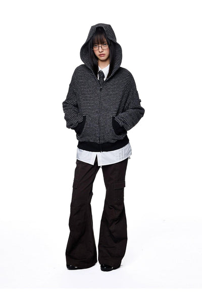Tom Fine Stripes Zipped Hoodie-korean-fashion-Hoodie-Tom's Closet-OH Garments