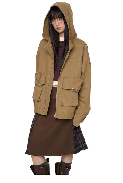 Tom Flap Embossed Pockets Zip-Up Jacket-korean-fashion-Jacket-Tom's Closet-OH Garments