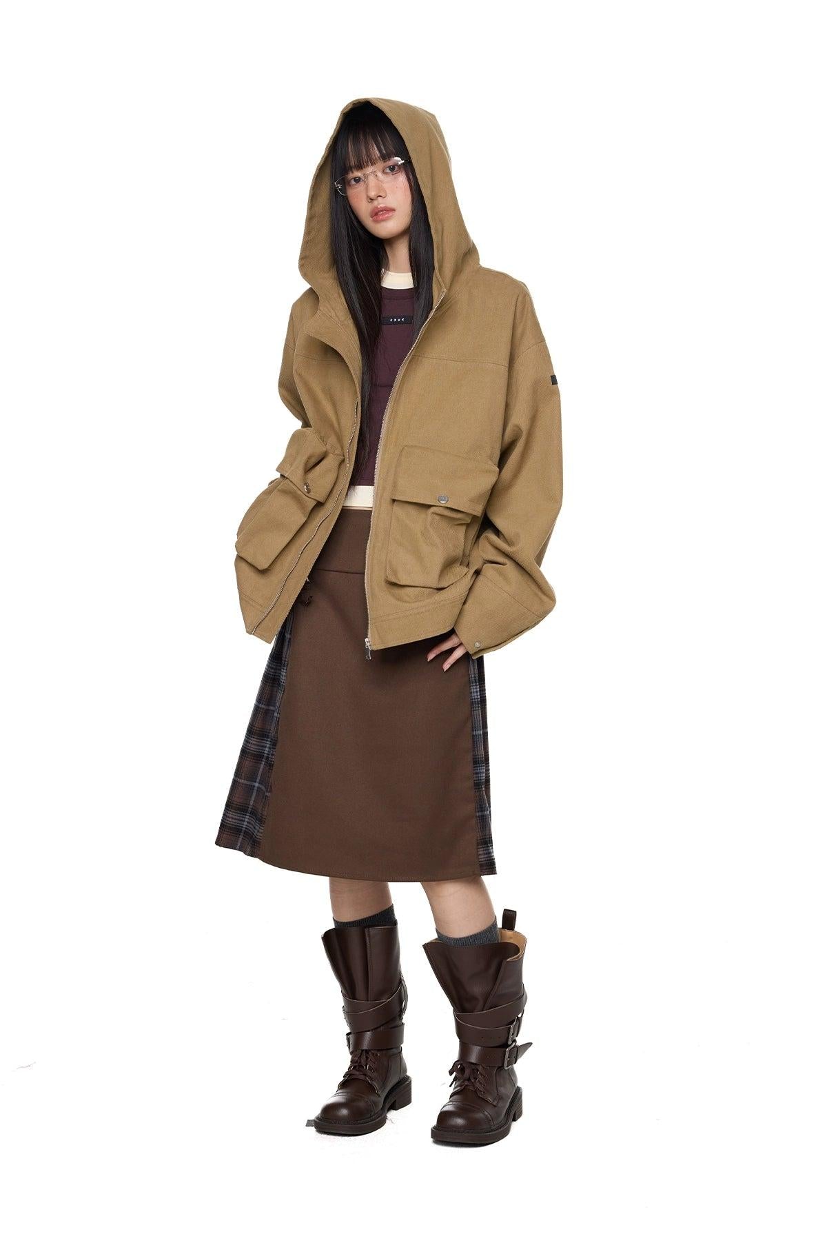 Tom Flap Embossed Pockets Zip-Up Jacket-korean-fashion-Jacket-Tom's Closet-OH Garments