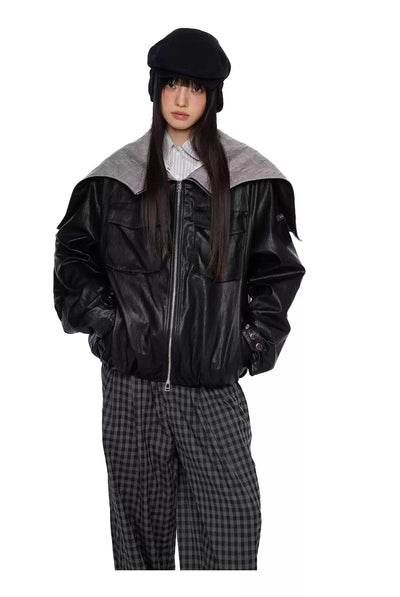 Tom Flap Pocket Faux Leather Jacket-korean-fashion-Jacket-Tom's Closet-OH Garments
