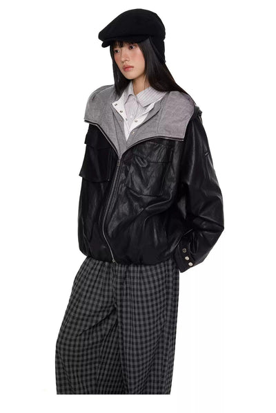 Tom Flap Pocket Faux Leather Jacket-korean-fashion-Jacket-Tom's Closet-OH Garments