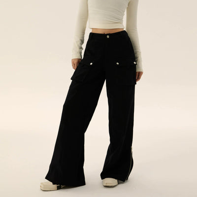Tom Flap Pocket Side Zip Cargo Pants-korean-fashion-Pants-Tom's Closet-OH Garments